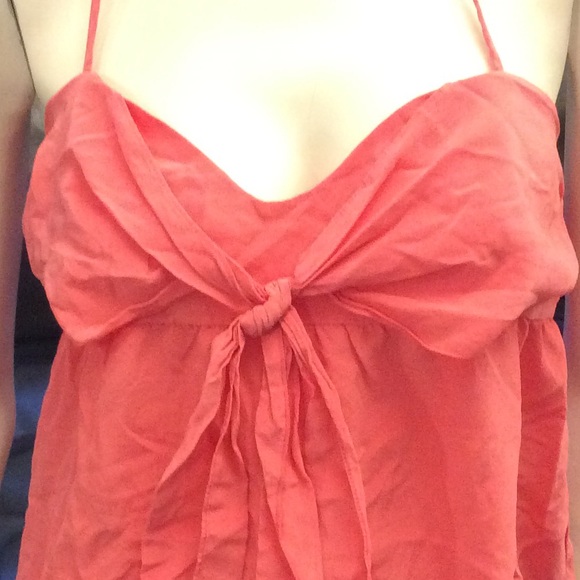 Vintage 90’s smart set 100% silk coral halter top - Picture 2 of 5